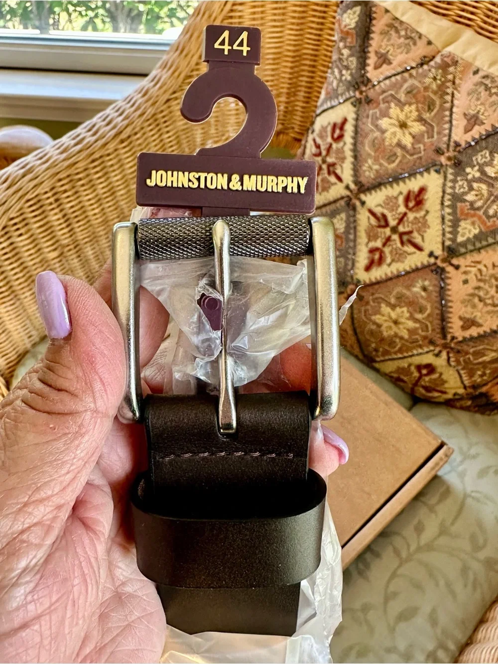 Mens Brand New Johnston & Murphy Brown Leather Belt